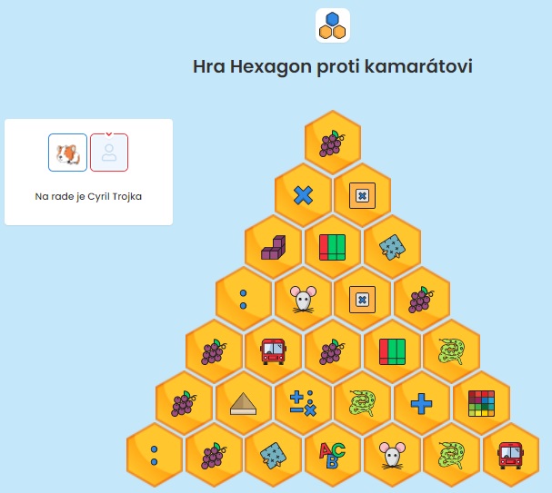 Hra Hexagon proti kamarátovi